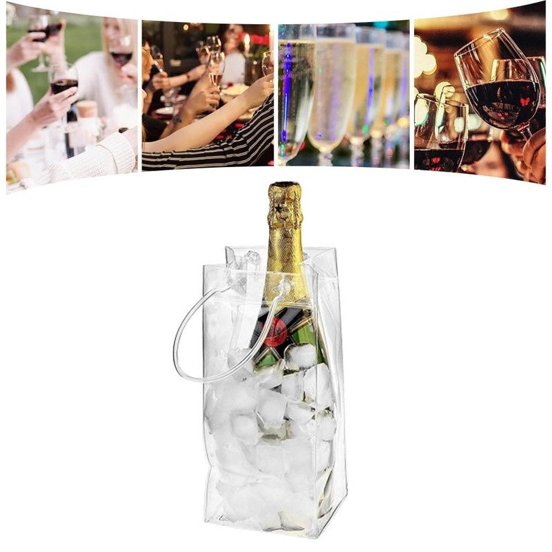 PVC Champagne Drink Wine Ice Bag for Picnics Party