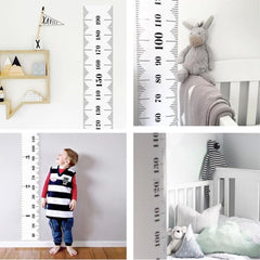 Wooden Height Measure Ruler Wall Sticker for Kids Room Decor