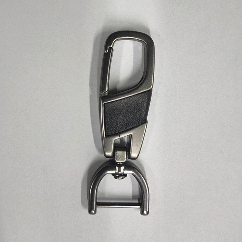 Leather Metal Keychain Alloy Key Chain DIY 360 Degrees for Car Motorcycle Home