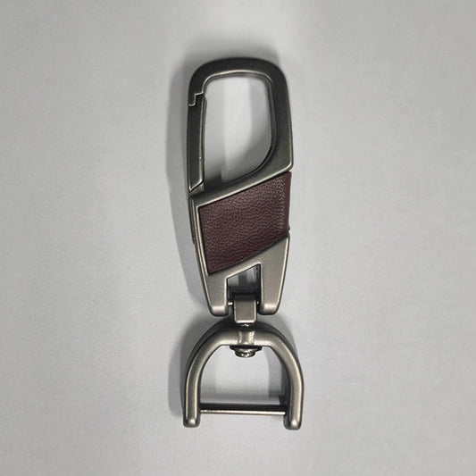Leather Metal Keychain Alloy Key Chain DIY 360 Degrees for Car Motorcycle Home