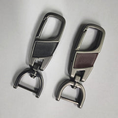 Leather Metal Keychain Alloy Key Chain DIY 360 Degrees for Car Motorcycle Home