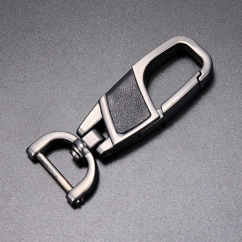 Leather Metal Keychain Alloy Key Chain DIY 360 Degrees for Car Motorcycle Home