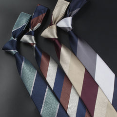 Men's Striped Necktie Jacquard Woven Wedding Tie