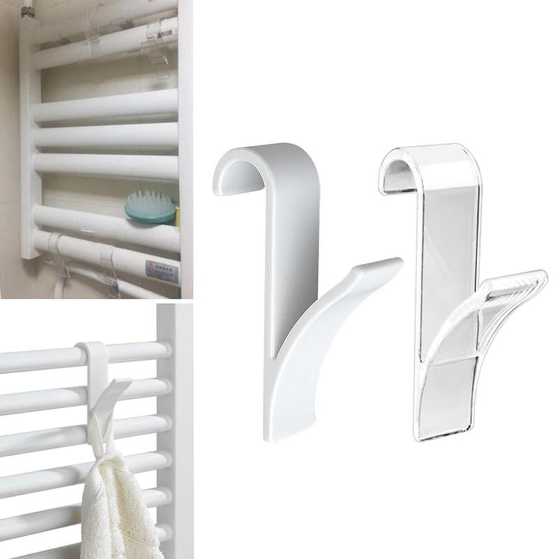 4pc Rod Hanging Hook Plastic Storage Hanger for Kitchen Bathroom Bedroom