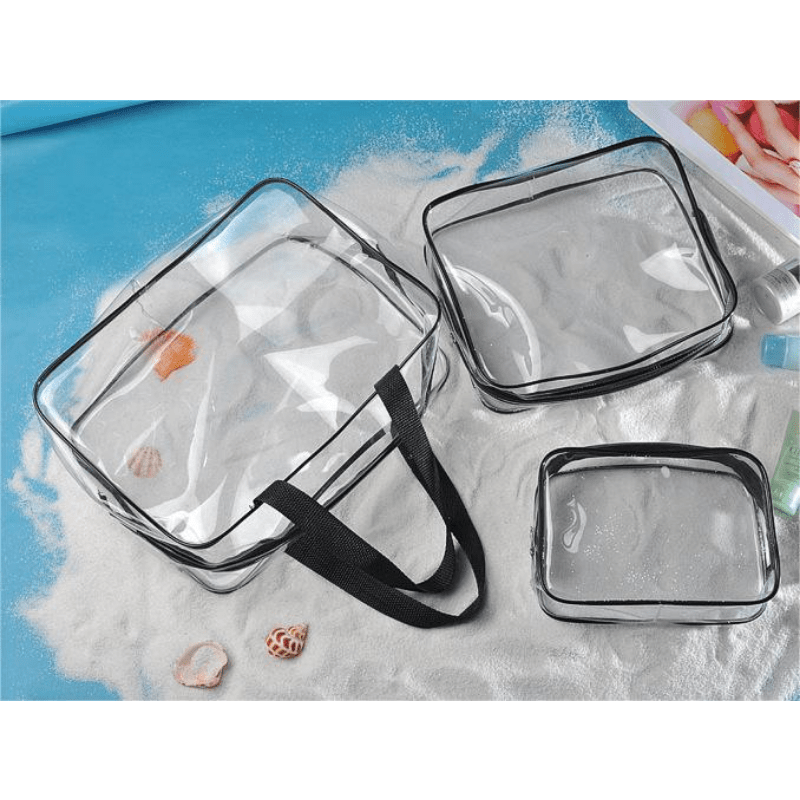 4pcs Transparent Cosmetic Bags Travel Toiletry Bag Waterproof Makeup Bag