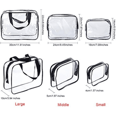 4pcs Transparent Cosmetic Bags Travel Toiletry Bag Waterproof Makeup Bag
