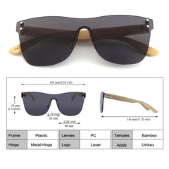 Oversized Mirror Sunglasses Flat Lens UV400