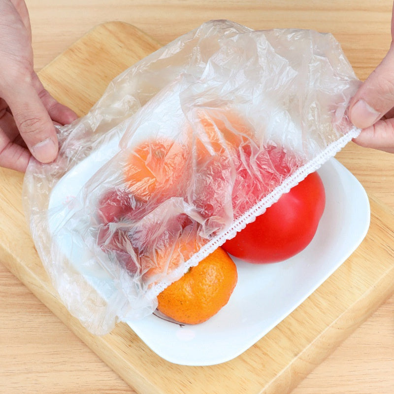 100pcs Disposable Food Cover Elastic Storage Bag