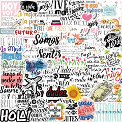 50pcs Spain Motivational Vinyl Stickers Waterproof for Adults