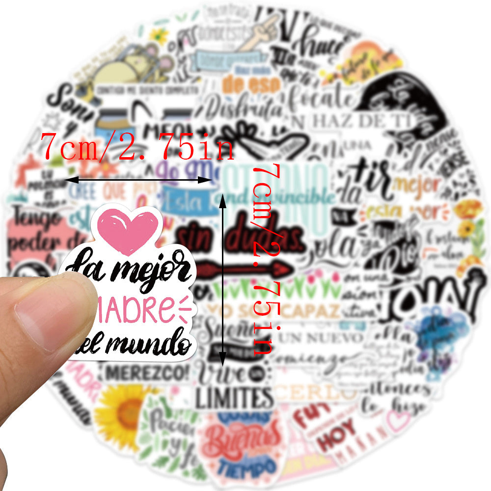 50pcs Spain Motivational Vinyl Stickers Waterproof for Adults
