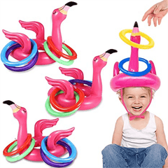 Inflatable Flamingo Hoop Throwing Game Toy