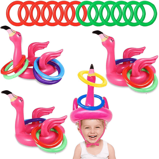 Inflatable Flamingo Hoop Throwing Game Toy