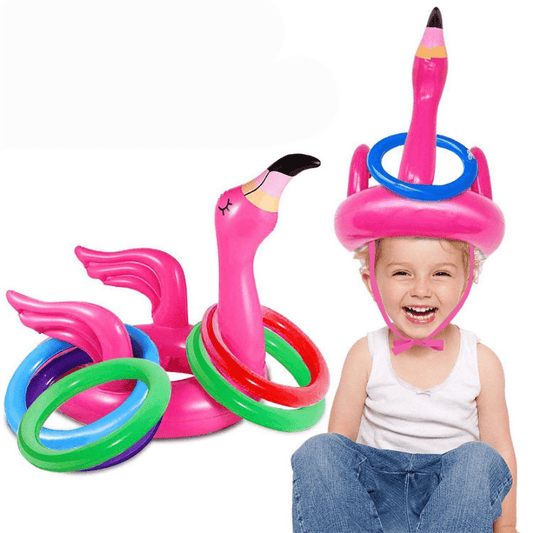 Inflatable Flamingo Hoop Throwing Game Toy