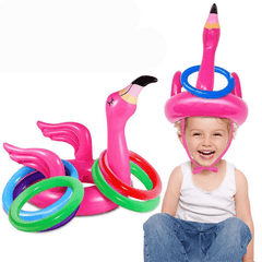 Inflatable Flamingo Hoop Throwing Game Toy