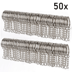 50pcs Metal Blank Keyring Keychain Split Rings for Men DIY Accessories