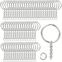 50pcs Metal Blank Keyring Keychain Split Rings for Men DIY Accessories