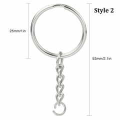 50pcs Metal Blank Keyring Keychain Split Rings for Men DIY Accessories