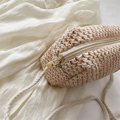 Minimalist Summer Woven Square Bag Solid Casual Straw Crossbody Bag