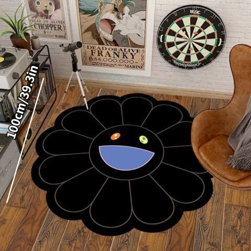 Colorful Sunflower Baby Play Mat Round Crawling Pad for Infants