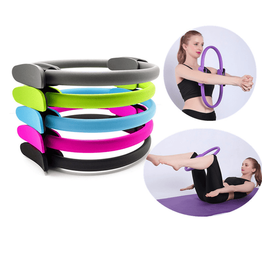 PVC Pilates Yoga Circle With Handles - Polychromatic Yoga Ring for Fitness