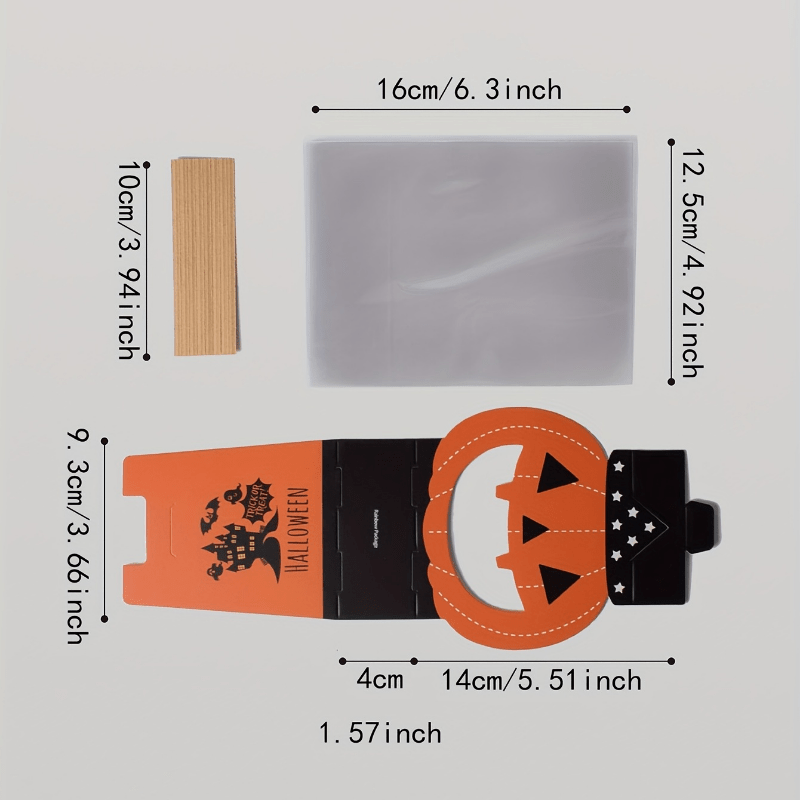 8pcs Halloween Candy Box Pumpkin Ghost Shape Gift Paper Box