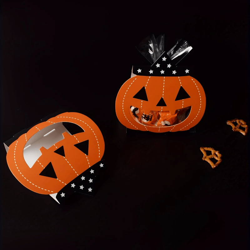 8pcs Halloween Candy Box Pumpkin Ghost Shape Gift Paper Box