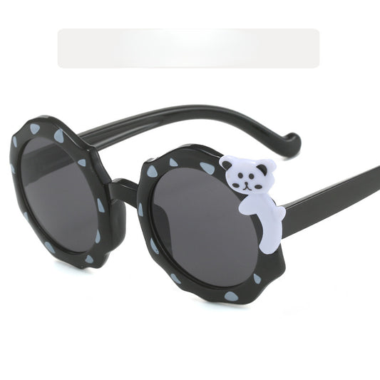 Girl's Spotted Polygonal Sunglasses Baby Bear Glasses
