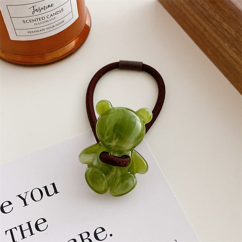 Jelly Flower Hair Tie Cartoon Flower Decor Hair Ring Elastic Ponytail Holder