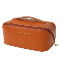 Women's Portable Cosmetic Bag PU Leather Travel Toiletry Wash Bag