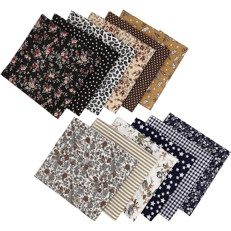 12 Pcs 9.84in Sewing Patterns Precut Fabrics for Quilting Squares DIY Crafting