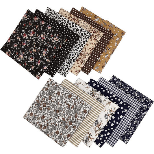 12 Pcs 9.84in Sewing Patterns Precut Fabrics for Quilting Squares DIY Crafting