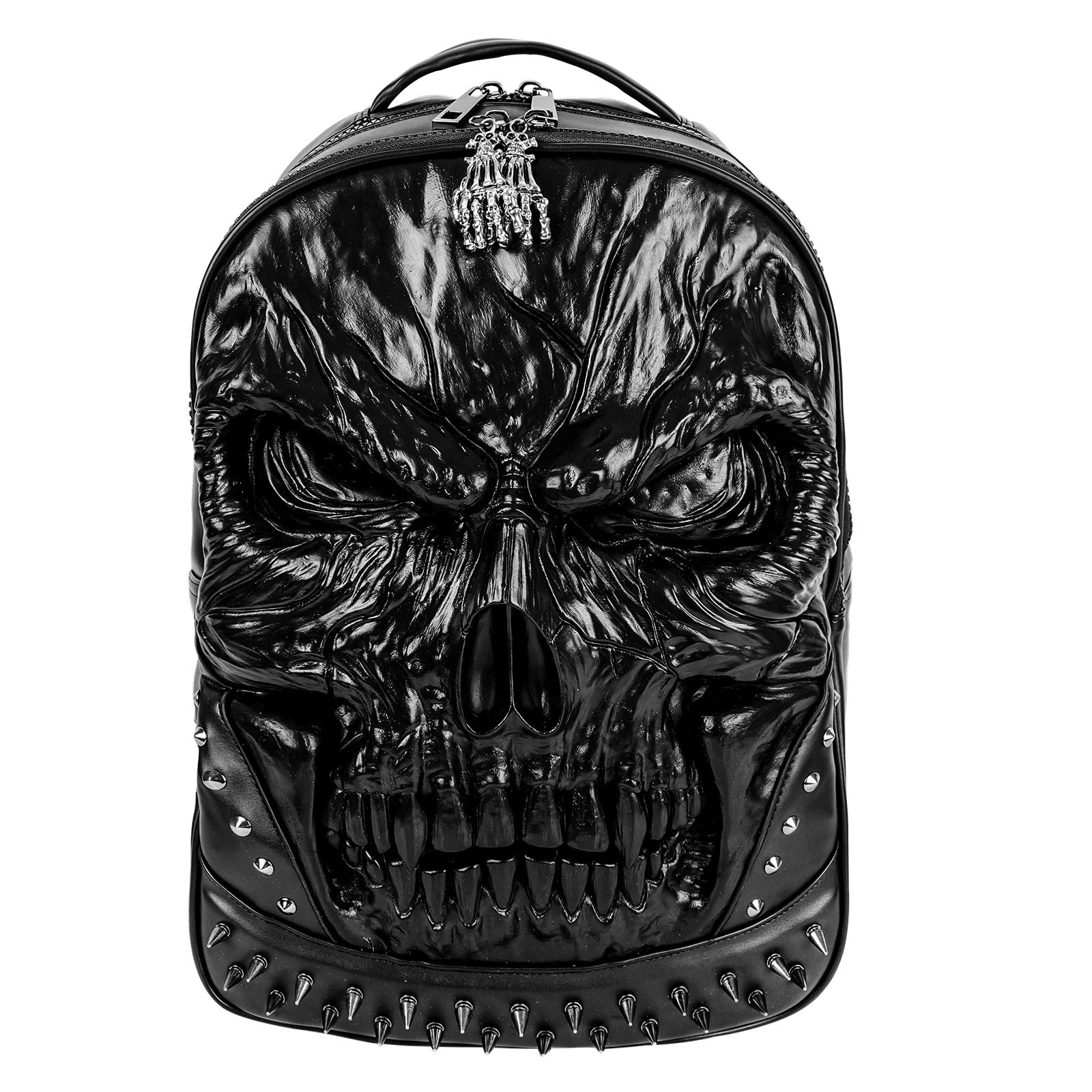 Skull Shape Leather Travel Backpack Men Women Large Capacity Shoulder Bag