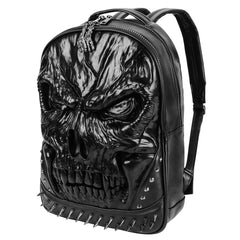 Skull Shape Leather Travel Backpack Men Women Large Capacity Shoulder Bag