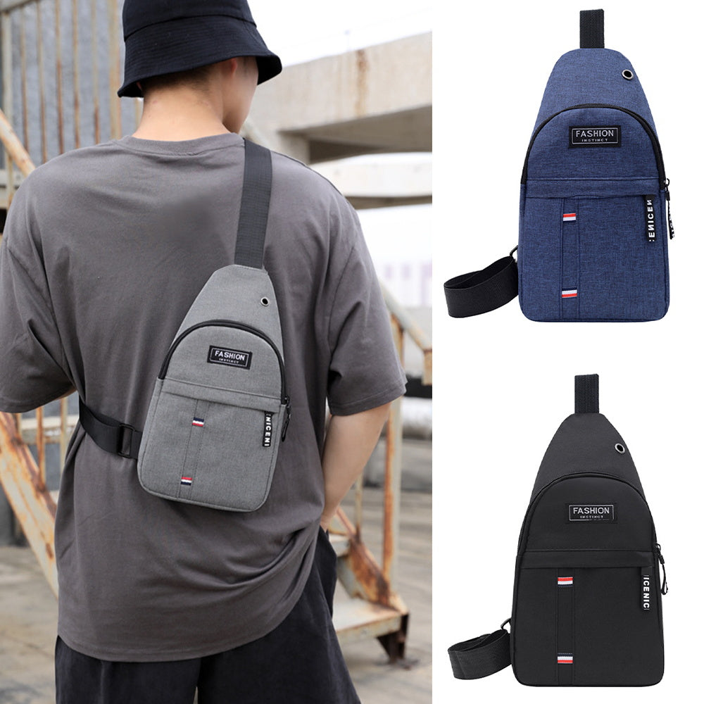 Men's Multifunctional Nylon Crossbody Bag with Earphone Hole