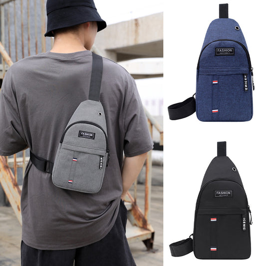 Men's Multifunctional Nylon Crossbody Bag with Earphone Hole
