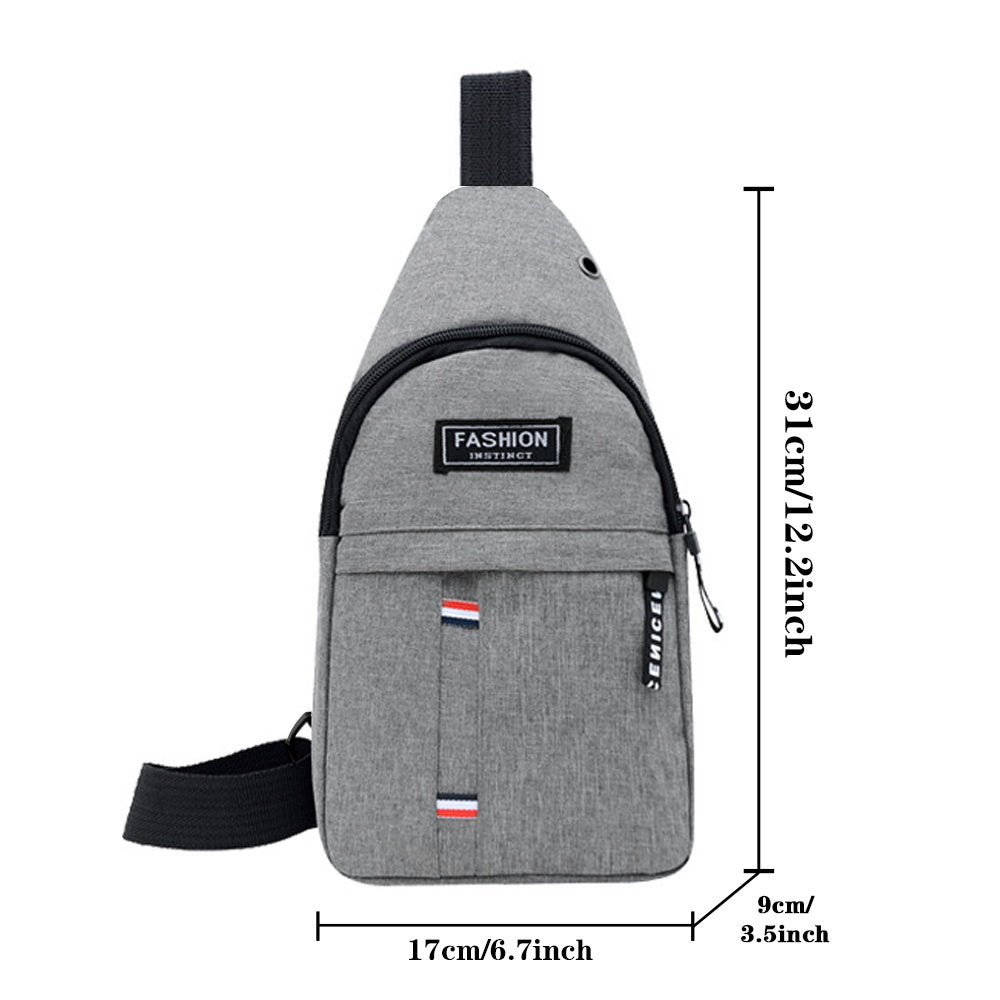 Men's Multifunctional Nylon Crossbody Bag with Earphone Hole