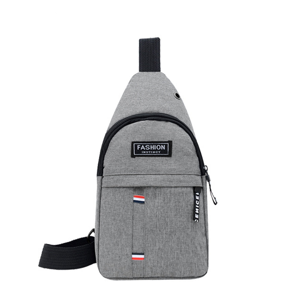 Men's Multifunctional Nylon Crossbody Bag with Earphone Hole