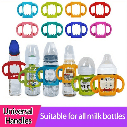 Soft Silicone Bottle Handle - Red/Green - BPA-Free