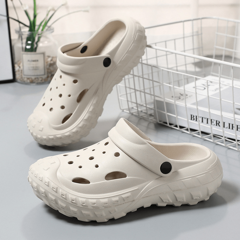 Women's Flatform Clogs Slip On Round Toe Beach Shoes