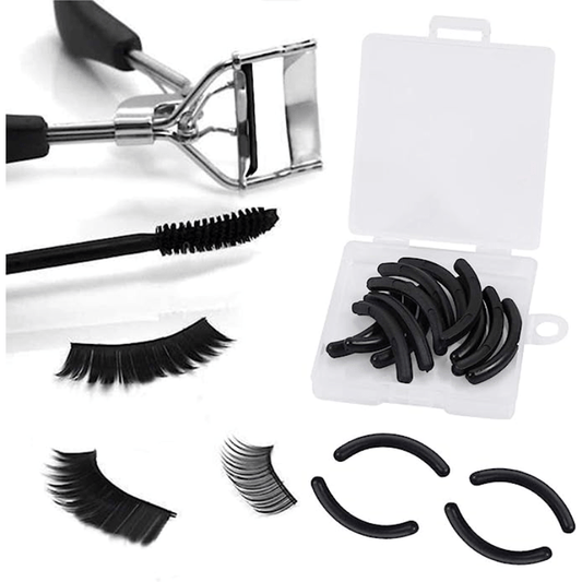 Eyelash Curler Refill Pad Silicone Rubber Replacement with Storage Box