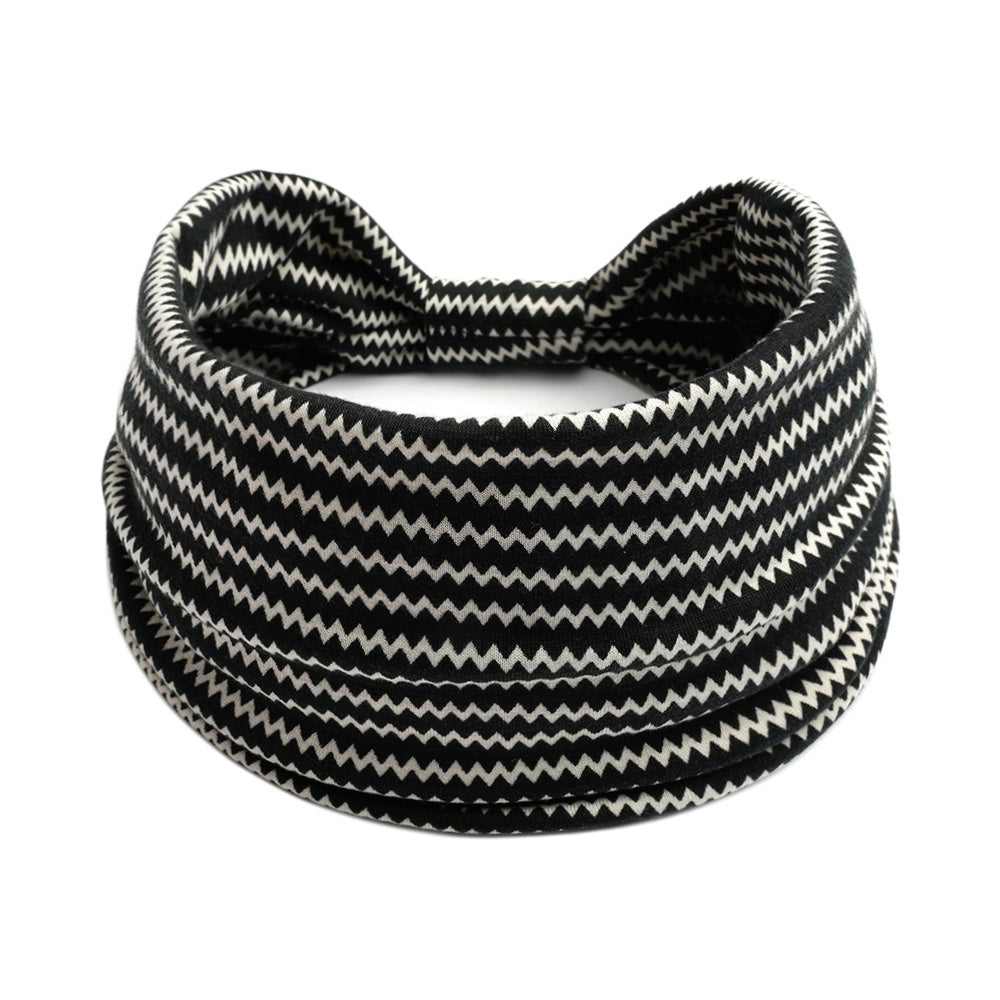 Striped Pattern Yoga Sports Headband Wide Stretchy Hairband