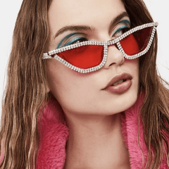 Cat Eye Sunglasses Vintage Style Rhinestone Summer Shades UV400