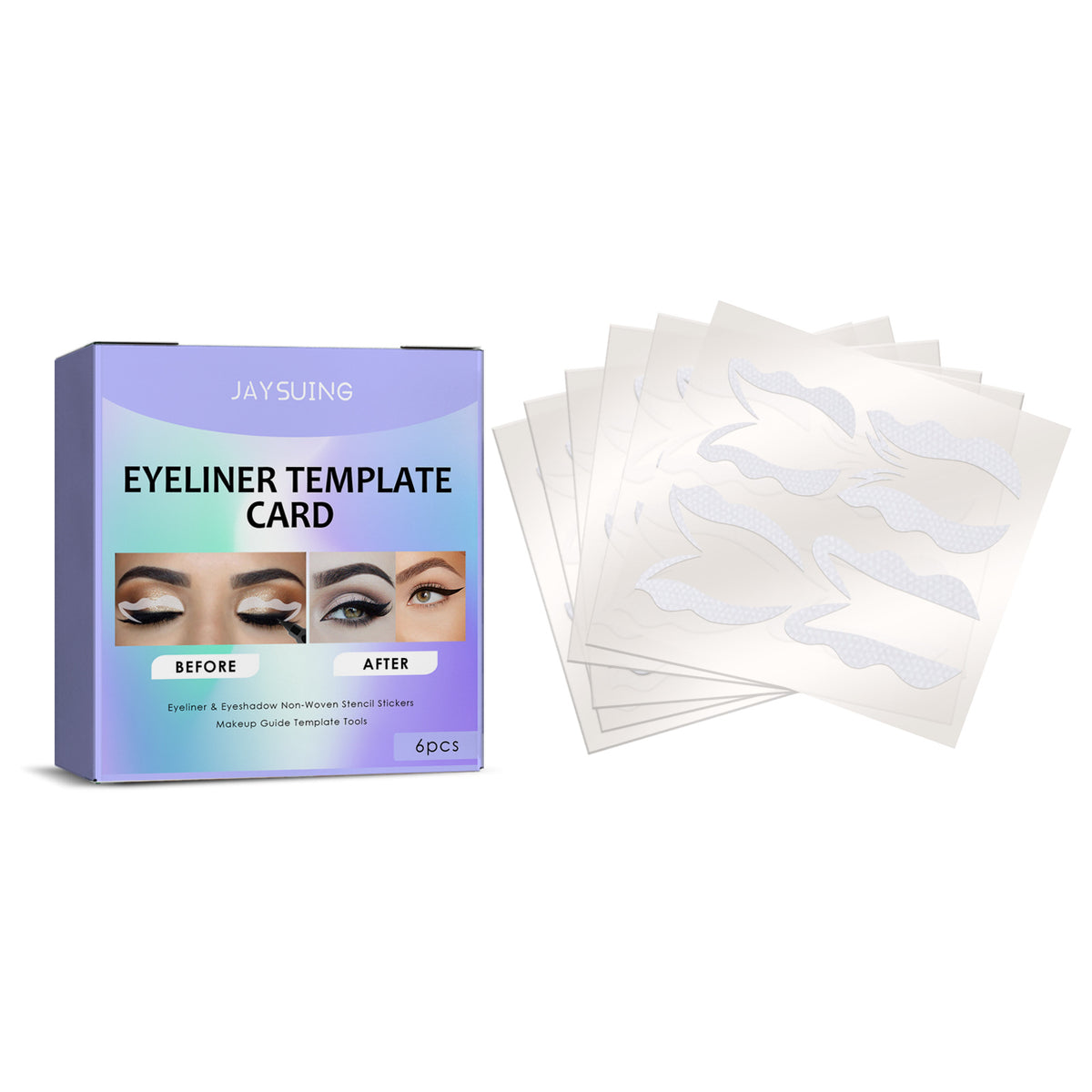6pcs Eyeliner Template Card Set Reusable Easy To Clean
