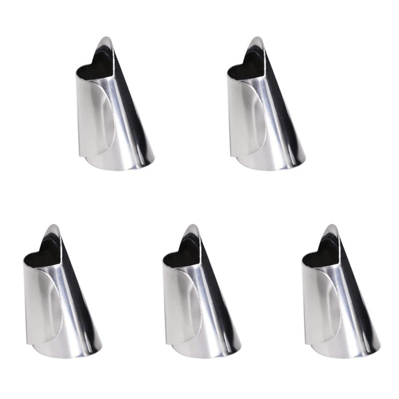 5pcs Finger Guard Stainless Steel Finger Protector Adjustable Nut Peeler