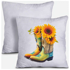 Sunflower Cowboy Boots Iron on Patches For Men