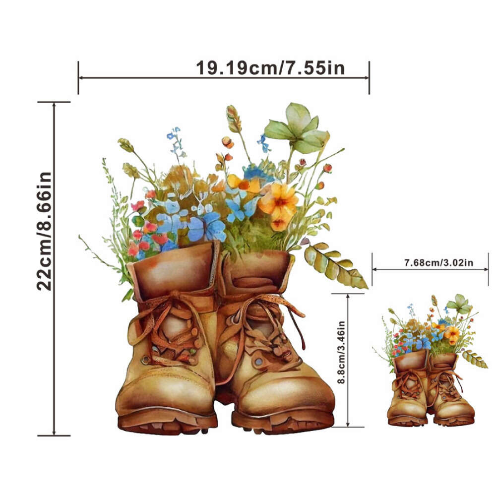 Vintage Sunflower Cowboy Boots Heat Transfer Iron on Patches For Men