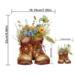 Vintage Sunflower Cowboy Boots Heat Transfer Iron on Patches For Men