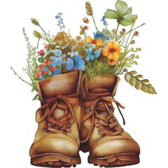 Vintage Sunflower Cowboy Boots Heat Transfer Iron on Patches For Men