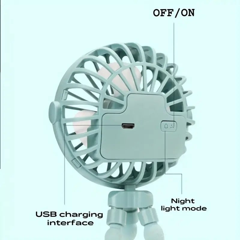 Colorful Hand Held Rechargeable USB Mini Fan