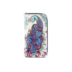 Vintage Peacock Ethnic Style Clutch Long Wallet